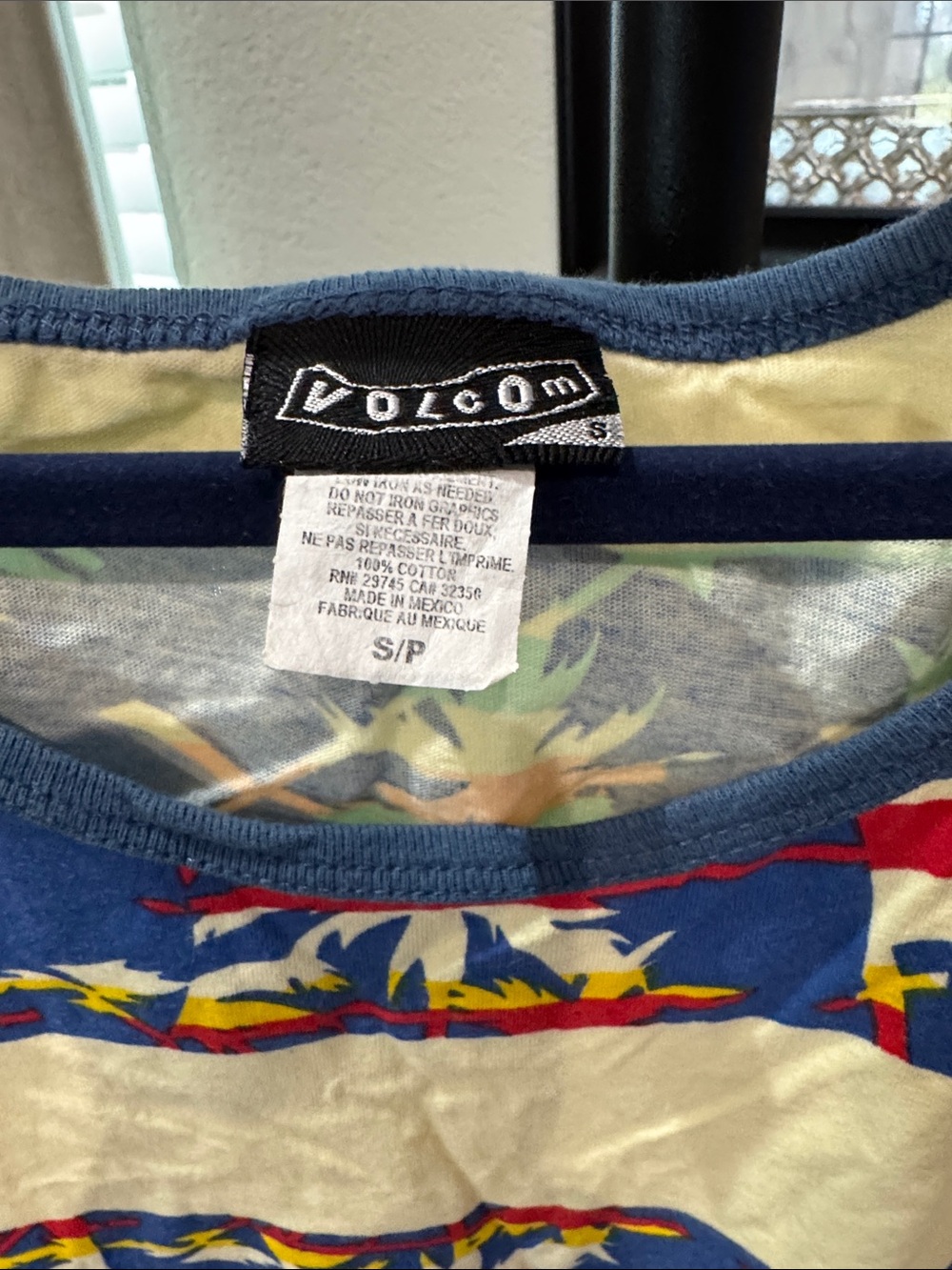 Volcom Striped Tropical Tank Top - Navy & Cream - Picture 2 of 3